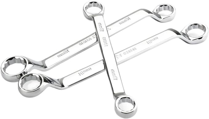 Dubbele moersleutel - Offset ringsleutel - Moeilijk bereikbaar - Warmtebehandeld gehard - 34-36 mm - Metaal