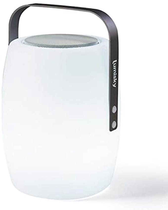 Draadloze Bluetooth Speaker Lamp met Dimbare LED en Afstandsbediening - 31 cm Hoog - Wit/Multicolor