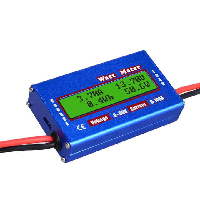 Watt-mètre RC 100A, analyseur de puissance, Balance numérique LCD, vérificateur de tension de batterie bleu