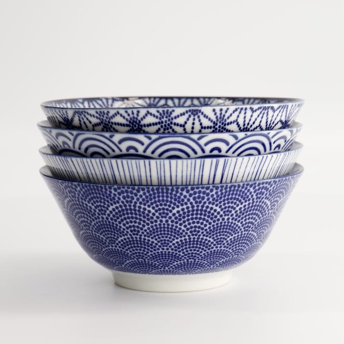 Set 4 japanse kommen - Nippon Blue - Tokyo Design Studio