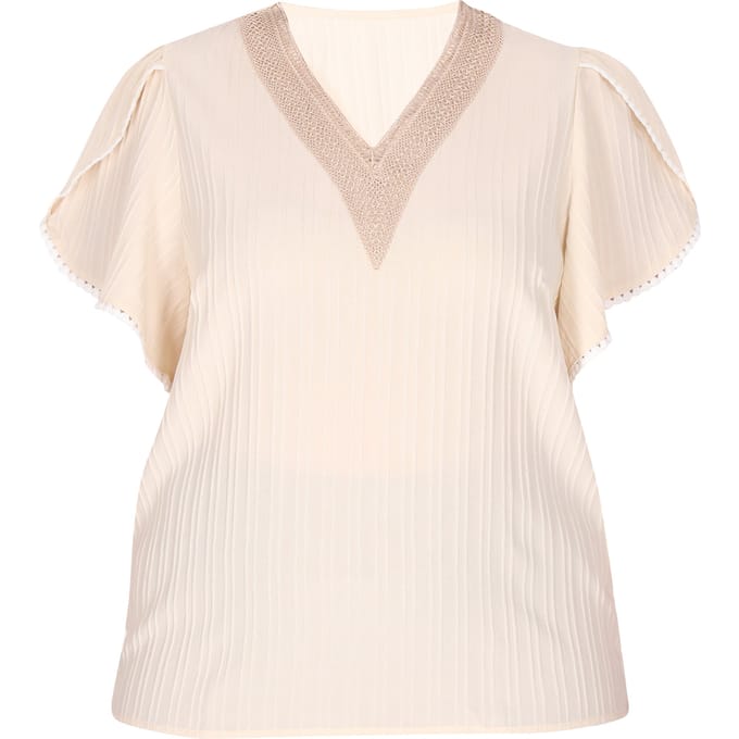 usha Grote maat blouse Dames beige