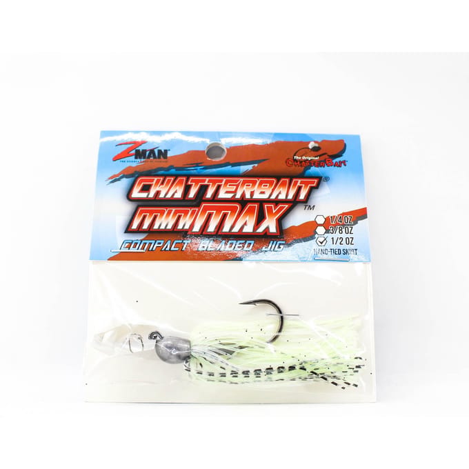 Zman Chatterbait Mini Max Zinkend Kunstaas 1/2 Oz Spot Remover (9368) white
