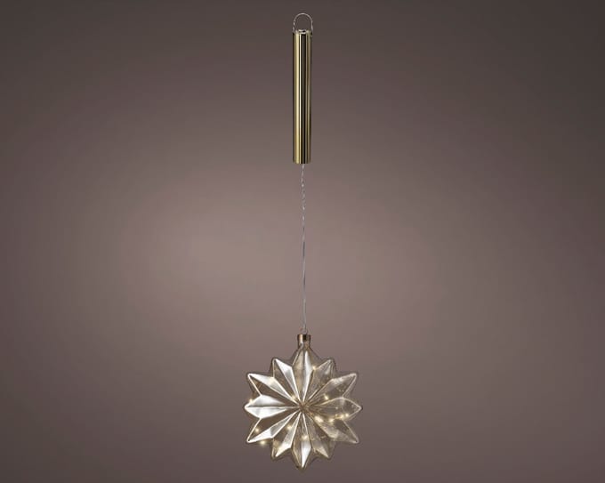 Micro LED bloem aan touw - 15 LEDs - ø19x8 cm