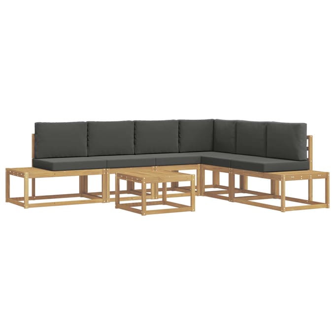 vidaXL - Buiten - bank - set - 5 - Stuk - Wit - en - antracietkleurig - Polyester