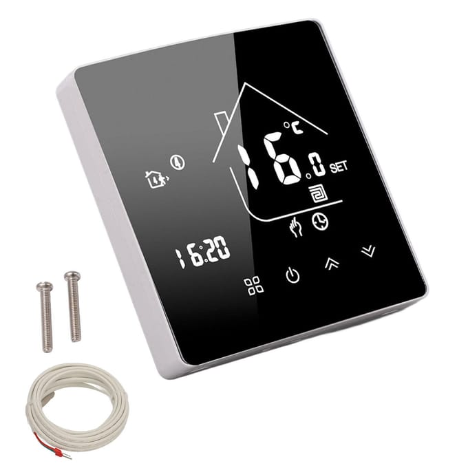 Digitale Thermostaat App Spraakbesturing LCD Touchscreen Intelligente Elektrische Verwarming Temperatuur gray