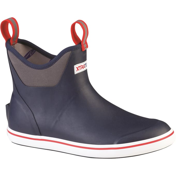 Xtratuf Enkellaars Rubber Navy/Rode Wellington Laarzen