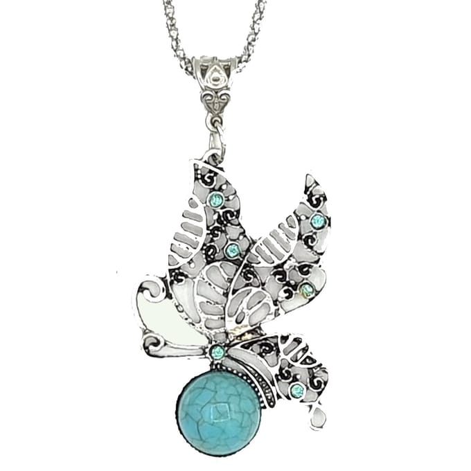 Rhylane – Ketting Met Turquoise Hanger Vlinder - Lengte - 50 + 7 cm verstelbaar
