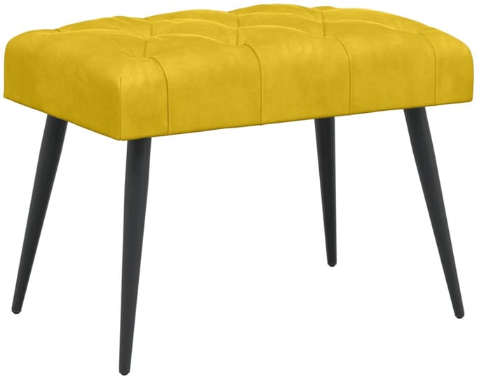 vidaXL - Bank - met - knopen - tufting - Geel - 60 - x - 40 - x - 45 - cm - Fluweel