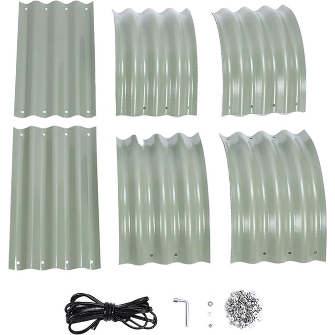 Kit de jardin surélevé en acier inoxydable 304 avec fond ouvert pour fleurs vert clair