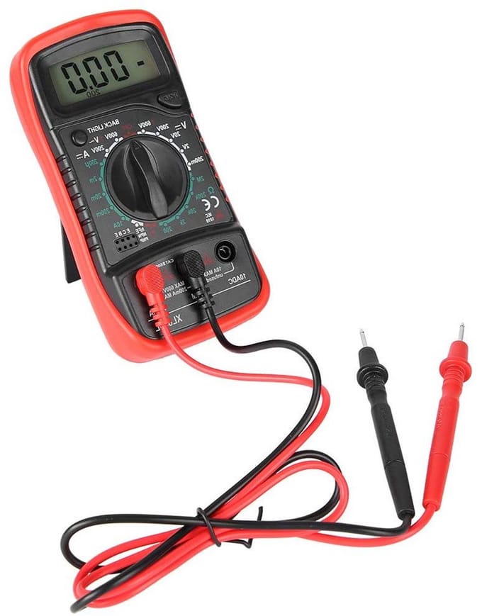 Digitale Multimeter - Spanningsstroomtester - Elektrische Tests - Verlicht LCD Scherm - Compact Formaat - Rood