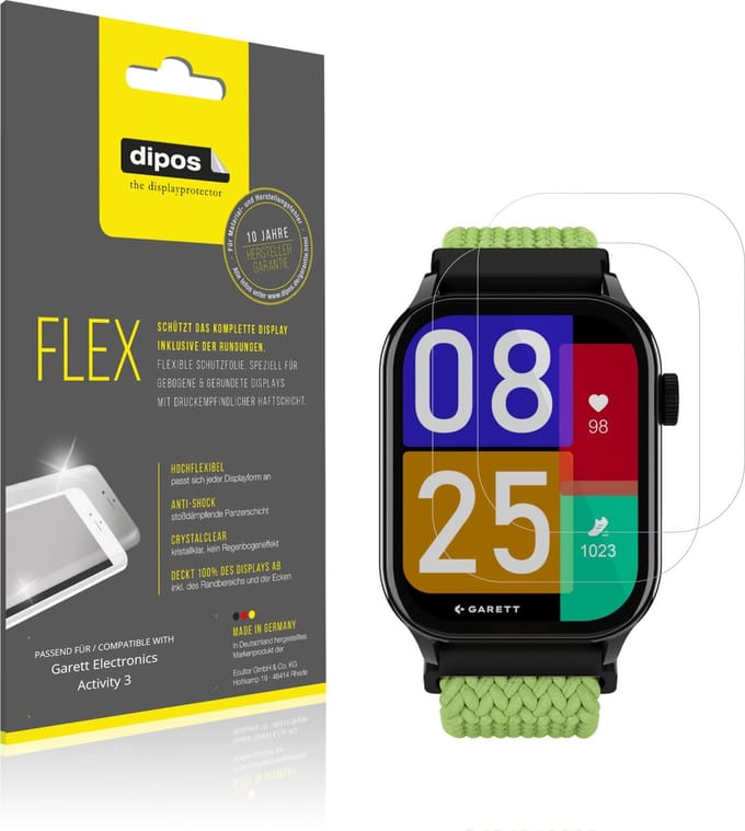 dipos – 2x Beschermfolie geschikt voor Garett Electronics Activity 3 | 3D Full Cover Screenprotector | 100% Passend