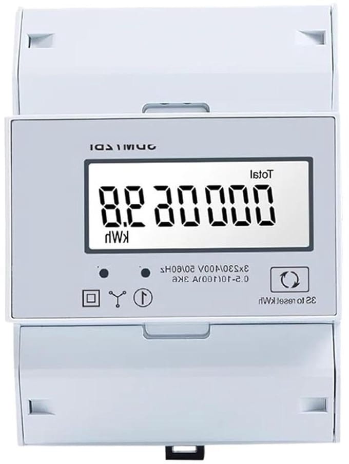Draaistroommeter Zonne-toepassingen - Energie Meter - Energie Meten - Compact Ontwerp - 100 x 72 mm - Grijs