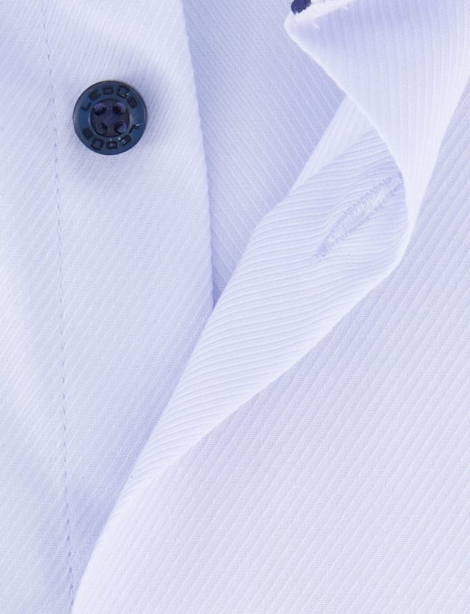 Ledub overhemd lichtblauw modern fit wide collar