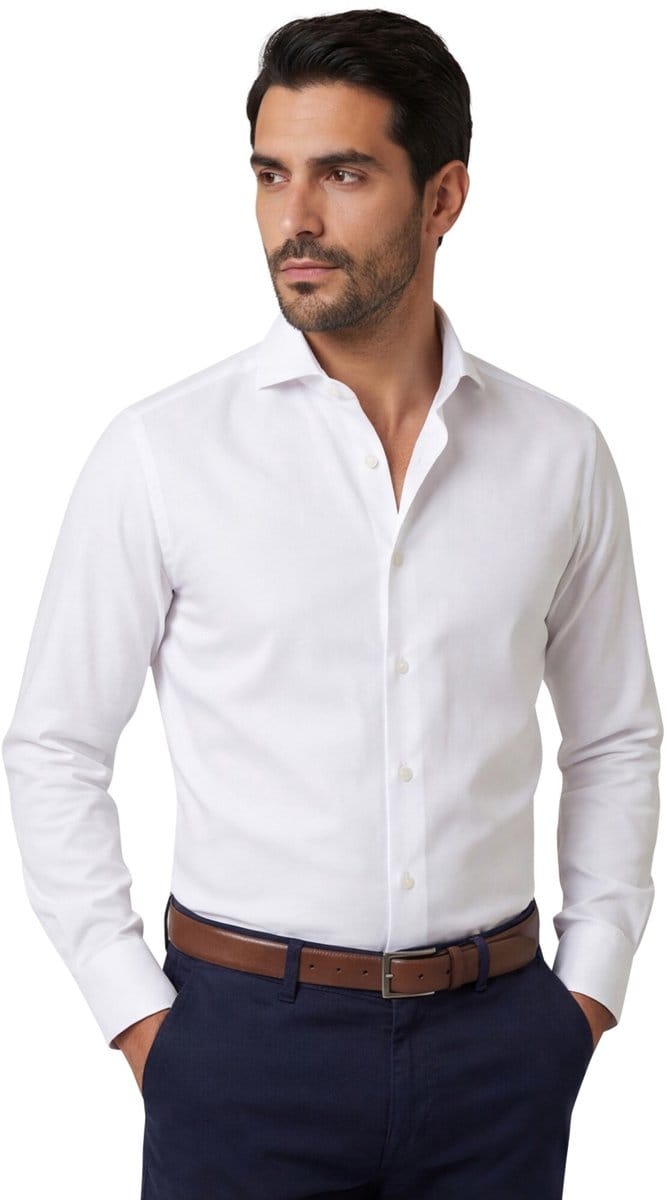 John Miller Overhemd Tailored Uni Non Iron Wit / male