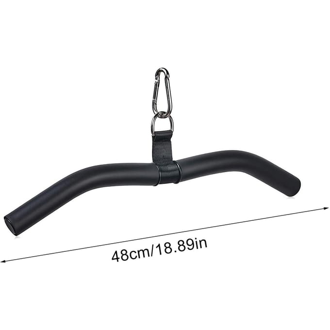 Boogvormige Korte Curve Krachtrainer Kabelaccessoires Biceps Pull-Up Bar (OPP) Zwart 48cm zwart