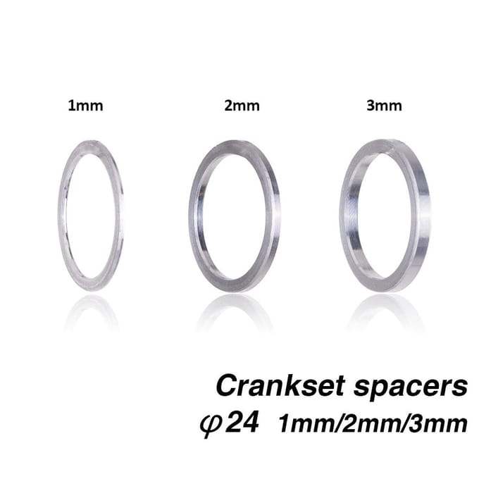 Trapas As Ring Spacer Adapter 24mm x 1/2/3mm MTB Mountainbike BB Crankstel 2mm gray