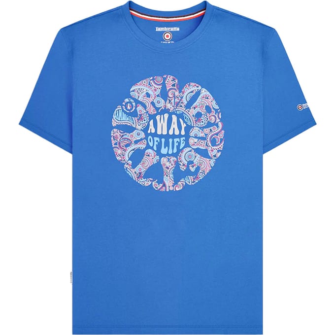 Lambretta Heren SS24 Paisley Rund T-Shirt (Donkerblauw)