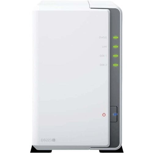 Synology DiskStation DS223J NAS-serverbehuizing 0 GB 2 Bay Aan/uit-schakelaar, 3x USB 3.2 Gen 1 hub (USB 3.0), RAID-geschikt DS223J