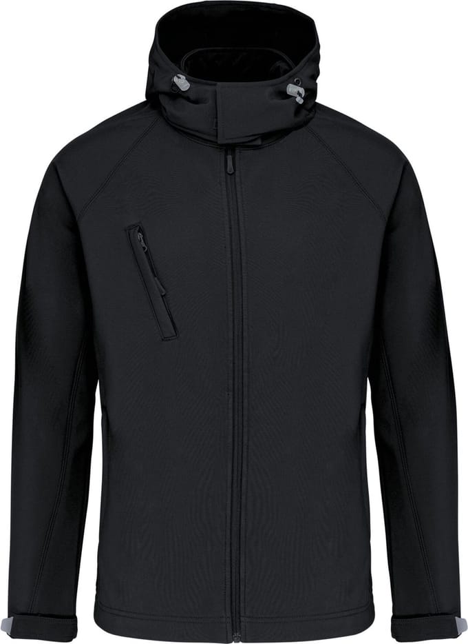 Kariban Heren softshell jas met afneembare capuchon K413 - Black - S