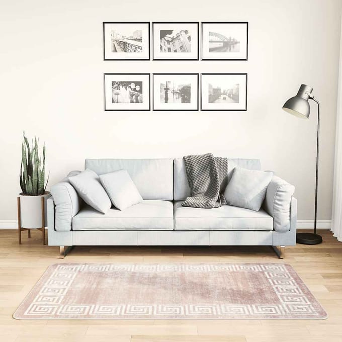 vidaXL - Vloerkleed - wasbaar - 80x150 - cm - beige