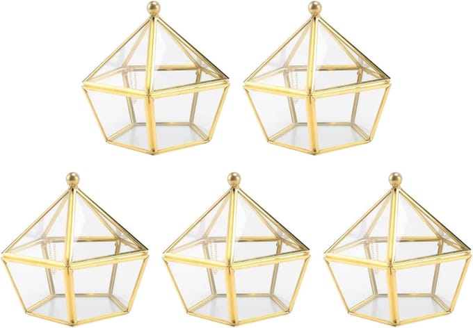 Glazen Ring Doos - Sieraden Opberger Bruiloft - Sieraden Presenteren - Onsterfelijk Glas Ontwerp
