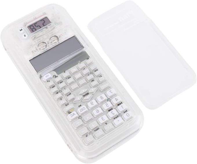Rekenmachine Etui - ABS Etui - Complexe Berekeningen - Dubbel Display - 21 x 10 x 4 cm - Wit