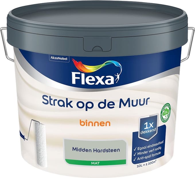 Flexa - Strak Op De Muur Binnen Mat - Midden Hardsteen - Mengverf - 10 L