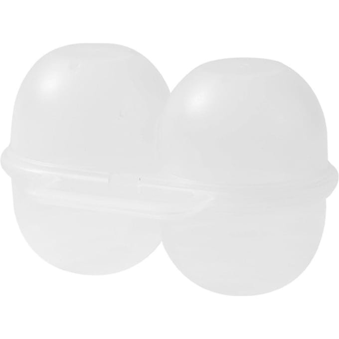 Draagbare Eierbewaardoos Schokbestendig 2 Eierdrager Container Case voor Buiten Kamperen Wandelen white