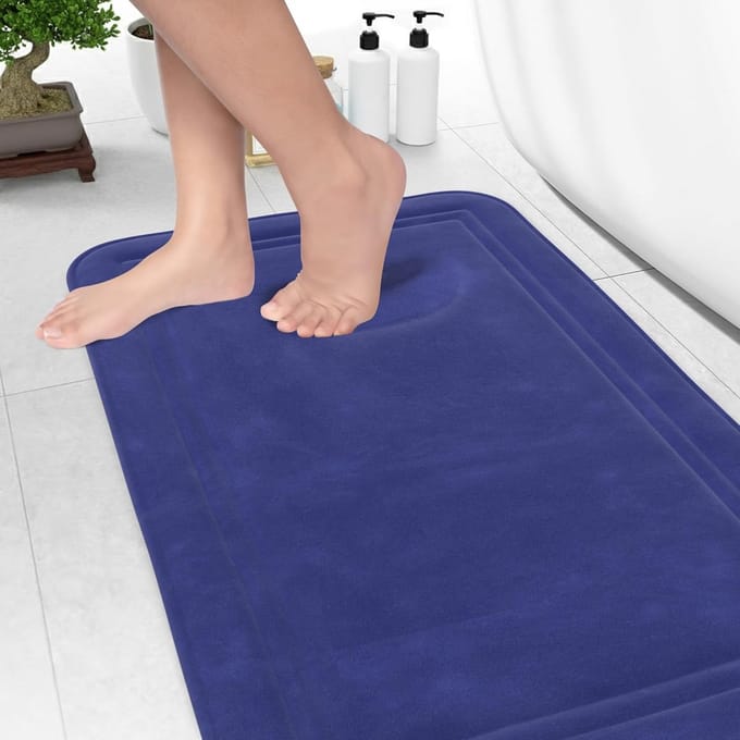 Zachte Antislip Badmat met Traagschuim - Sneldrogend en Machine Wasbaar Badkamer Tapijt