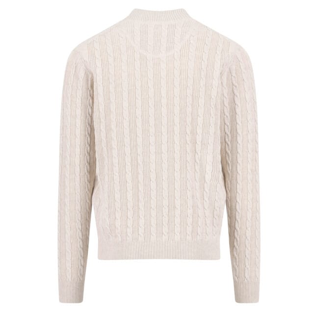 Fynch Hatton - Half zip trui - Heren - L - Gebroken wit - Katoen - 1512-226