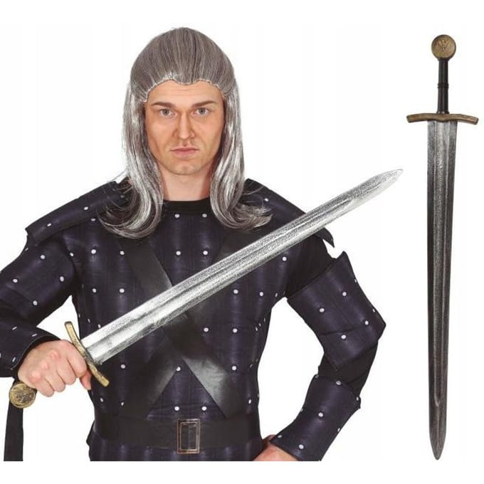 Épée de Chevalier Épée Arme Geralt Médiévale Guerrier Assassin Bal 75cm gray