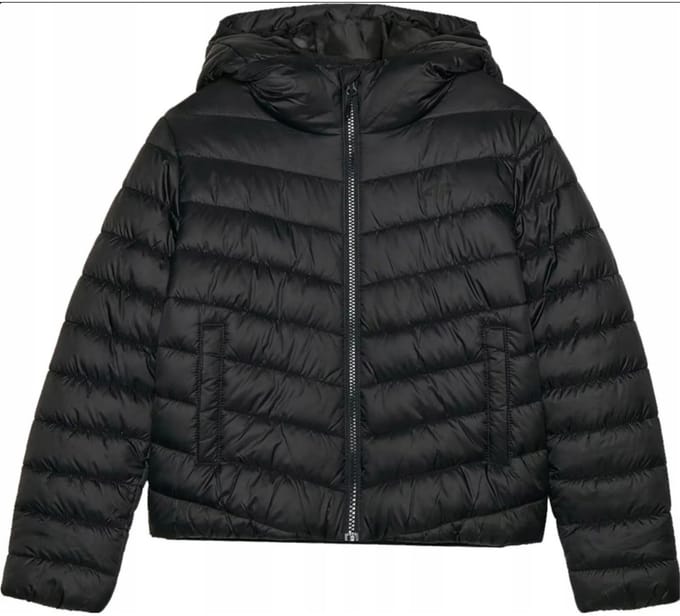4F Kinder Winterpufferjas - Zwart, Maat 134