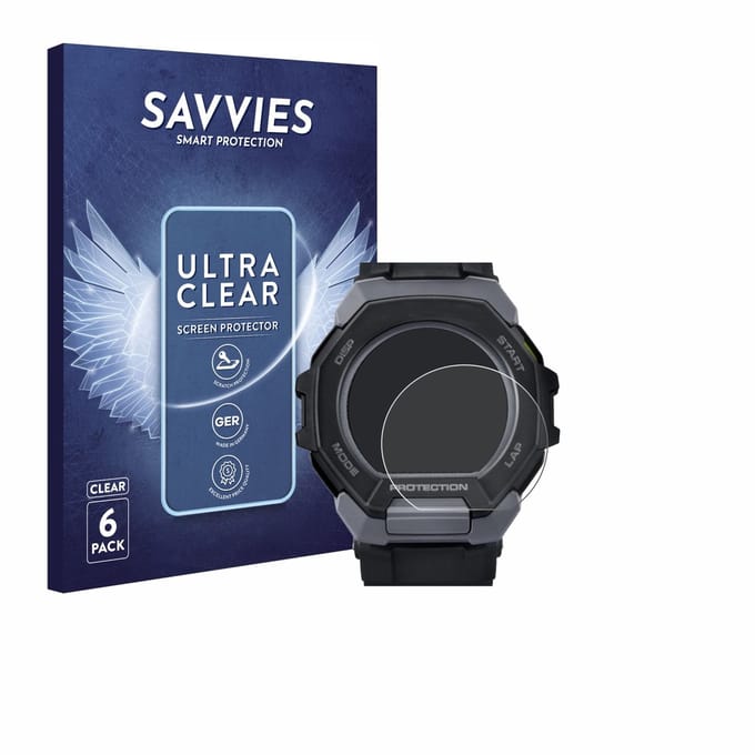 Savvies - Screenprotector voor Casio G-Shock G-Squad GBD-300 - Folie Beschermfolie transparant 6 Stuks
