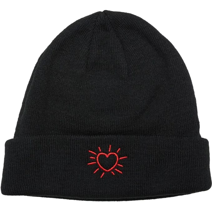 Mister Tee - Glowing Heart Beanie Muts - Zwart