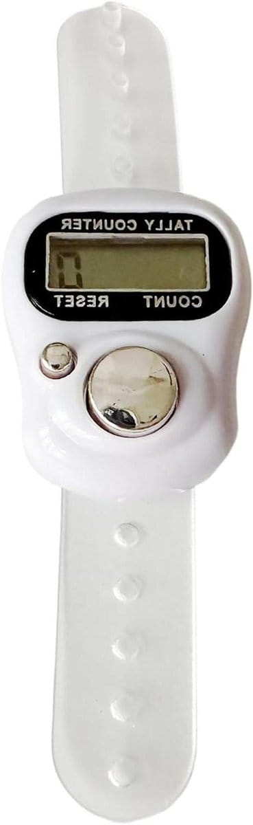 Vingerteller - Klikring - Outdoor activiteiten - Energiebesparend - 12 x 5 cm - Wit