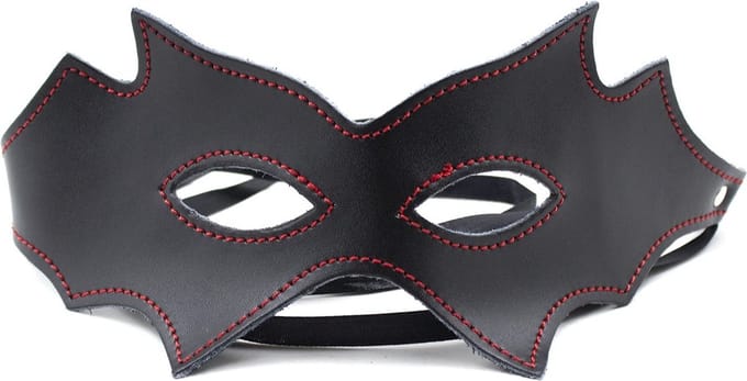PU leren BDSM oogmasker - zwart / rood