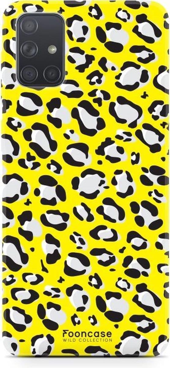Fooncase Hoesje Geschikt voor Samsung Galaxy A51 - Shockproof Case - Back Cover / Soft Case - Luipaard / Leopard print / Geel