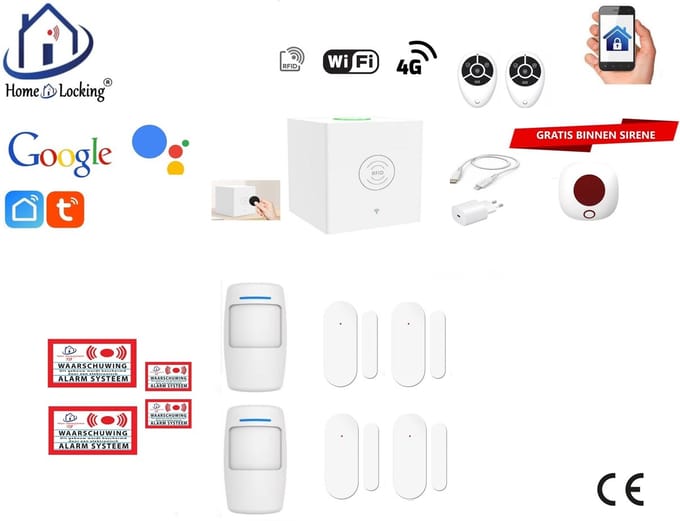 Draadloos beveiligingsbox werkt met wifi en met spraak gestuurde apps. ST01C-25
