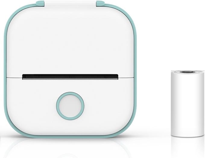 DrPhone PIX15 inktloze Mini Printer Sticker Maker - Inktloze printer - Draagbare Bluetooth Thermische Instant Fotoprinter - Mintgroen