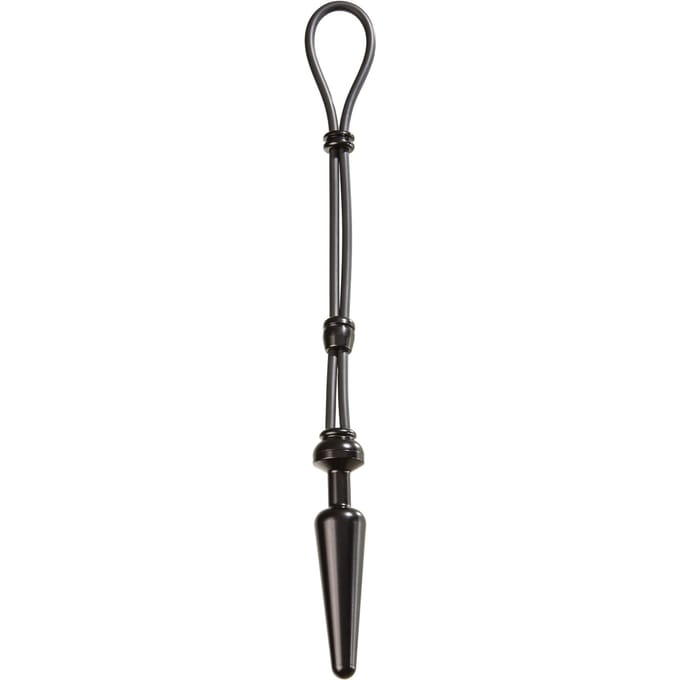 Cock-Grip Aluminium Medium Butt plug met cockring - Zwart