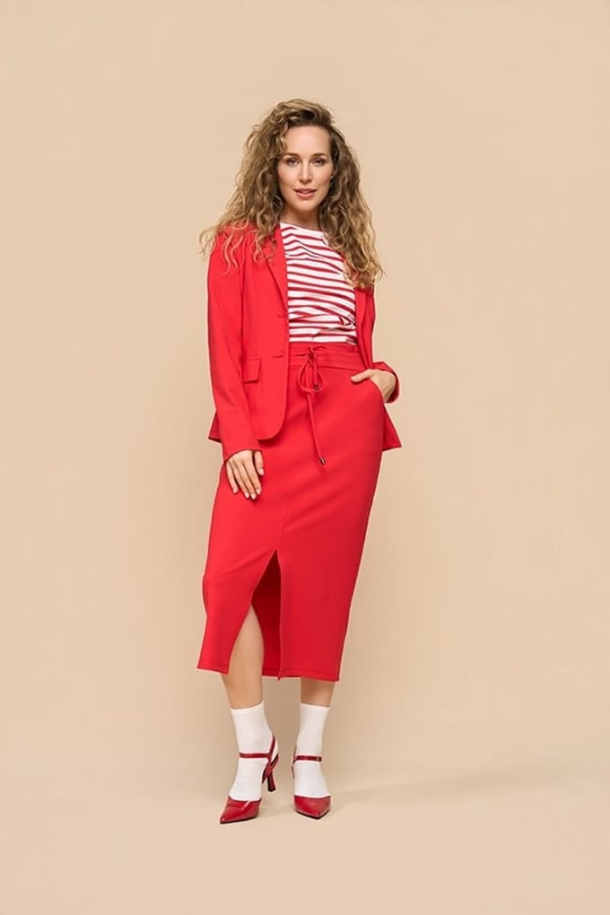 MI PIACE - Bonded Travel Pencil Rok Uni 202780 Red - Maat : XS