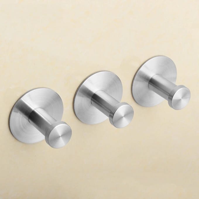 Gadgetpoint - Ophanghaak - Badkamerhaak - Zelfklevend - RVS - 2 stuks - Handdoekhaak