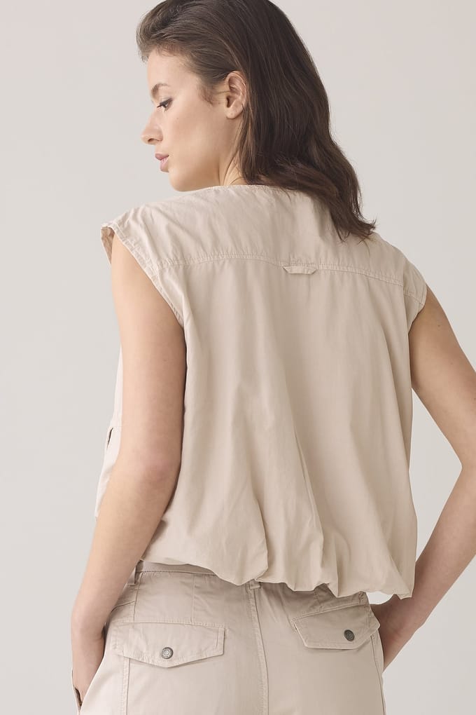 Summum Woman Gilet Summer Plain Weave Pebble Beige Größe: M | Gilets Outlet | Damen | Braun