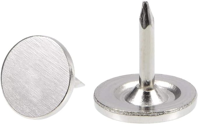 Decoratieve Duimspijkers - Prikkers - Muur Decoratie - Zware Kwaliteit Metaal - 9.5x10mm - Zilver