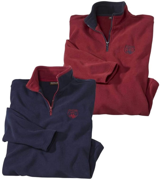 ATLAS FOR MEN - Set van 2 microfleece sweaters Mountain Passion - Heren - Verkrijgbaar in grote maten - M