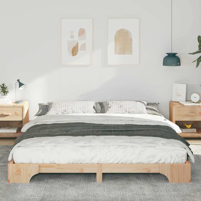 vidaXL - Bedframe - Bruin - 180 - x - 210 - cm - Massief - grenenhout