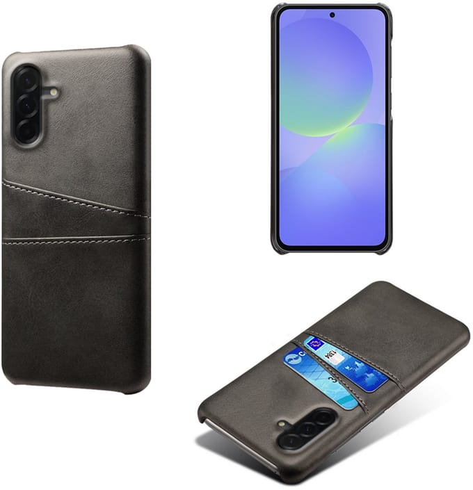 Backcover met Opbergvakjes + PMMA Screenprotector voor Galaxy A37 _ Zwart