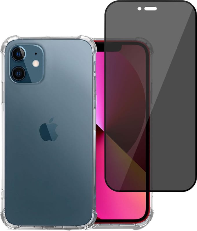 Hoesje geschikt voor iPhone 13 Mini - Privacy Screenprotector - Shockproof - Beschermglas
