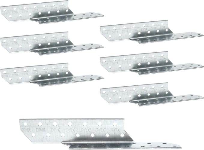 Sparrenpettenanker - Balkverbinder Hoek - Houtconstructies Bouwen - Dubbel Brede Plaat - 170 x 32 mm - Metaal