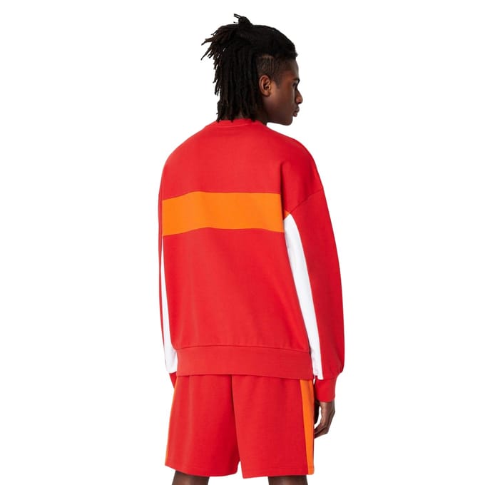 Armani Exchange Heren Sweatshirt met ronde hals (Rood/Wit/Oranje)